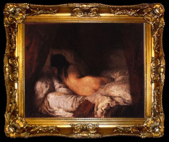 framed  Jean Francois Millet Reclining Nude, ta009-2